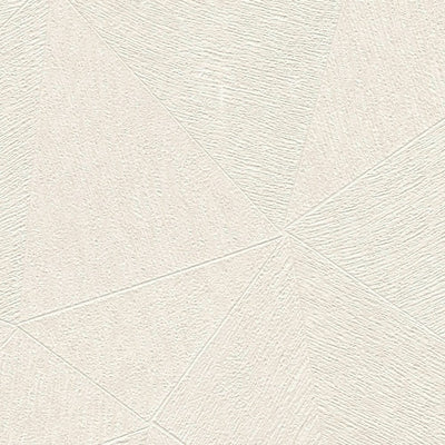 Non-woven Wallpaper with triangular pattern in white, 1374174 AS Creation