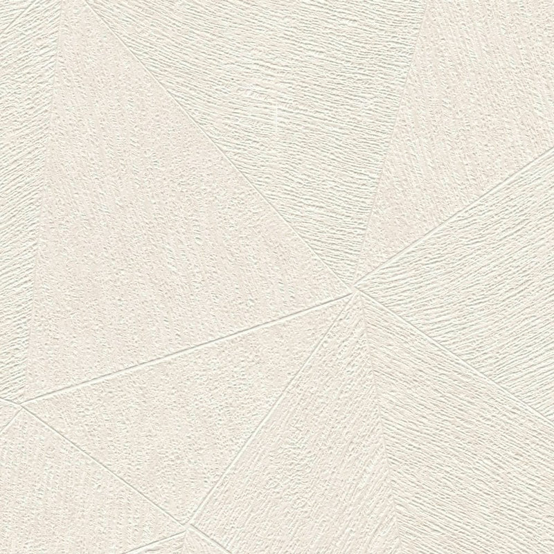 Non-woven Wallpaper with triangular pattern in white, 1374174 AS Creation