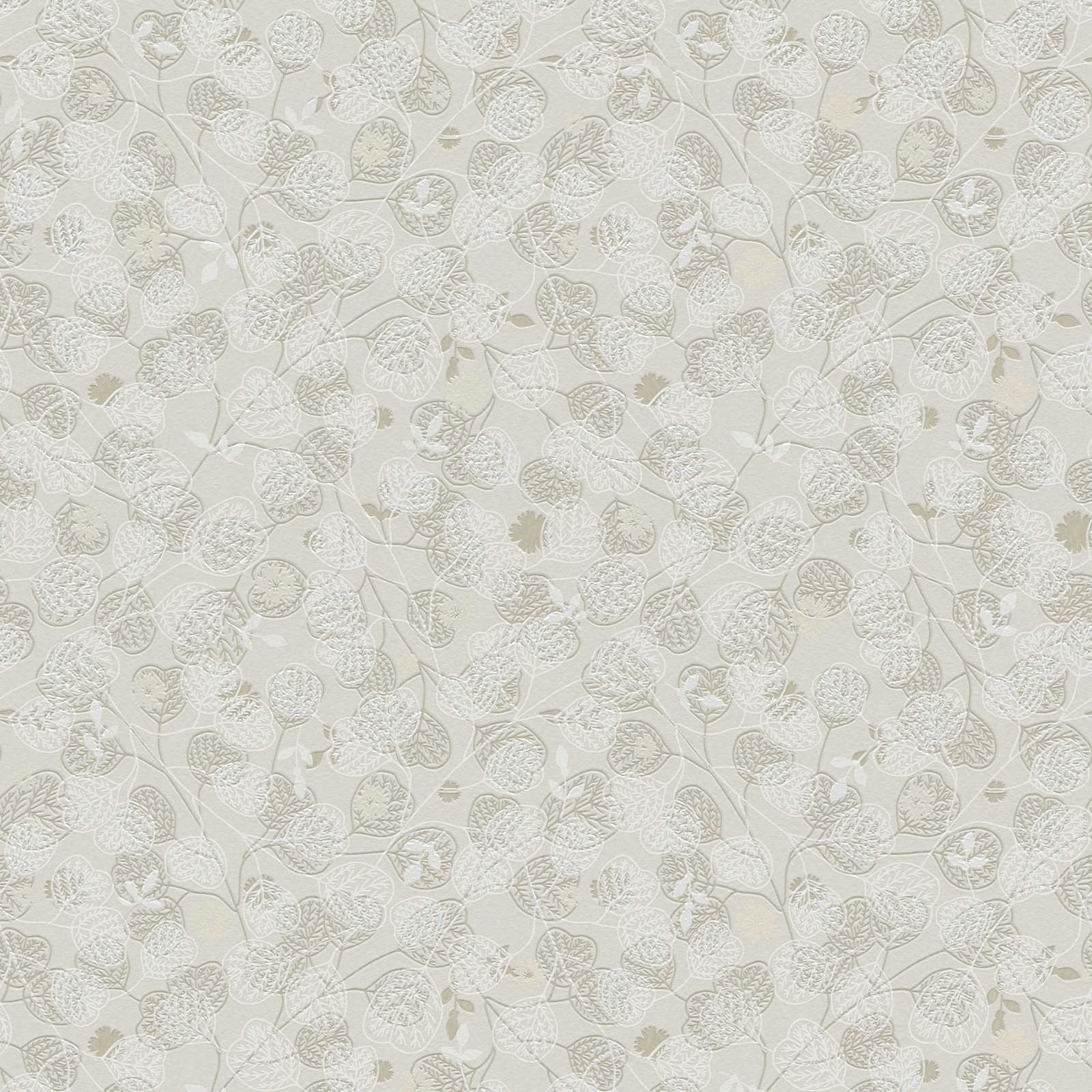 Flizelīna tapetes ar ziedu un lapu rakstu - bēšos toņos - 1373710 AS Creation