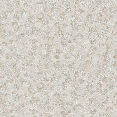 Non-woven Wallpaper with floral and leaf pattern - beige, 1373710 AS Creation