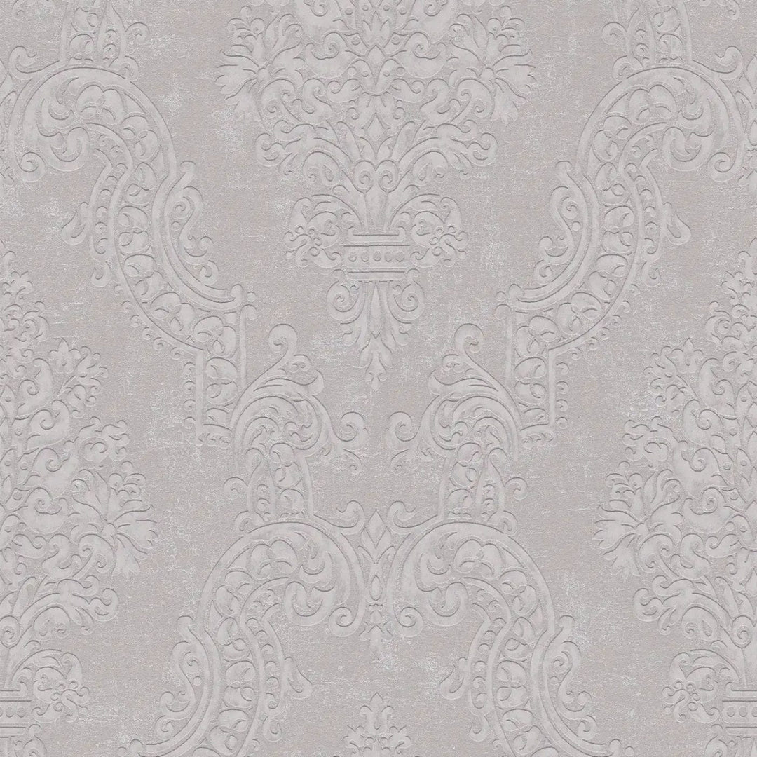 Flizelīna tapetes baroka stilā taupe/pelēkā krāsā ar mirdzuma efektu – Mūsdienīga elegance | 1410530 AS Creation