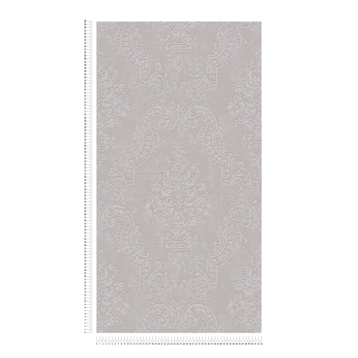 Flizelīna tapetes baroka stilā taupe/pelēkā krāsā ar mirdzuma efektu – Mūsdienīga elegance | 1410530 AS Creation