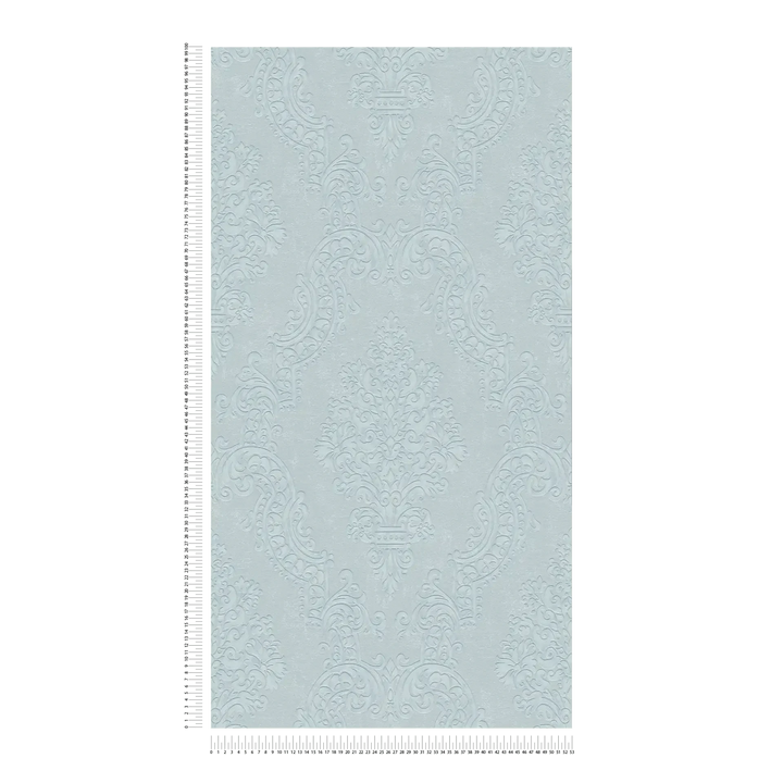 Flizelīna tapetes baroka stilā zaļgani pelēkā krāsā ar mirdzuma efektu – Klasiska elegance | 1410525 AS Creation