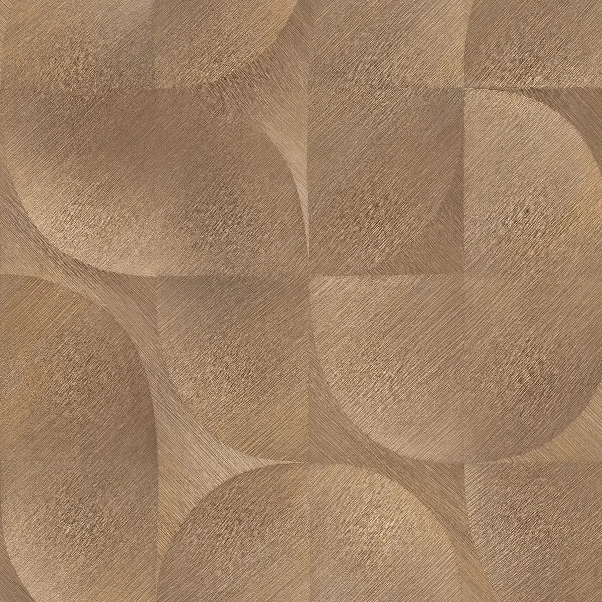Flizelīna tapetes ar grafisku ornamentu dzeltenbrūnā krāsā – dinamiska un silta sienas apdare Erismann