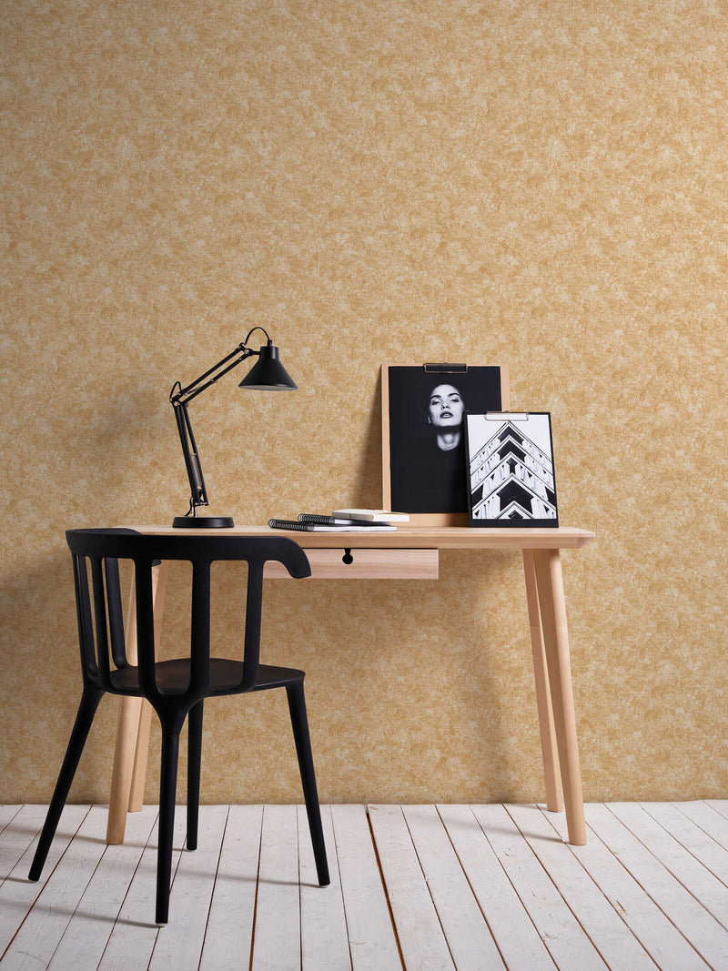 Non-woven Wallpaper in gold with smooth surface, 1333011 AS Creation