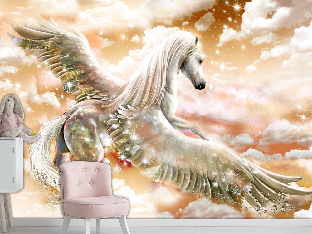 Fototapetes ar pegasu oranžā krāsā 107256 G-ART