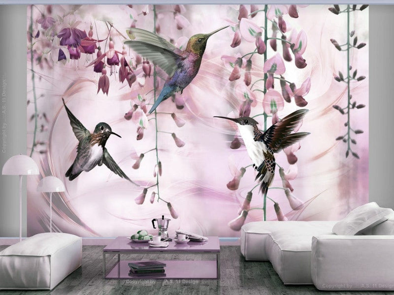 Fototapetes 108033 Lidojošie kolibri (rozā) G-ART