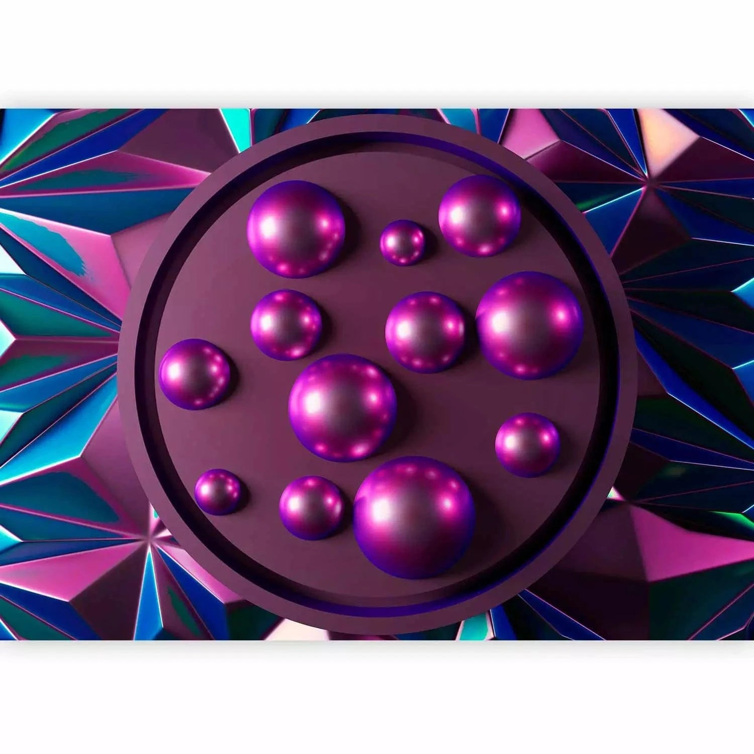 Fototapetes 3D - Apaļi objekti violetos toņos, 135457 Tapetenshop.lv