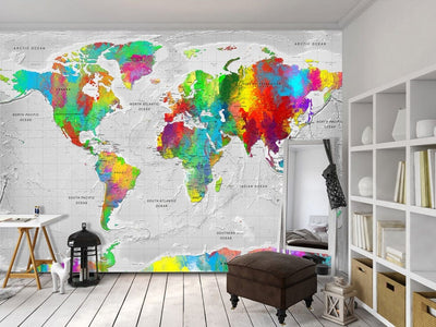 Fototapetes 95020 Daudzkrāsaina pasaules karte G-ART