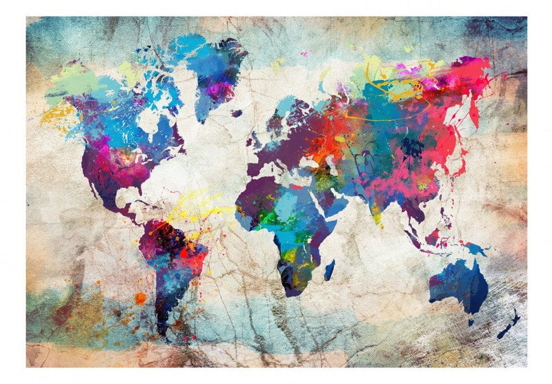 Fototapetes 97515 Krāsaina pasaules karte G-ART