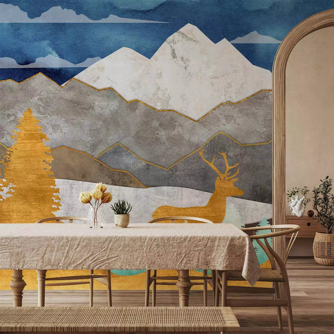 Fototapetes ar abstrakta kalniem - Zelta zeme - 146367 G-ART