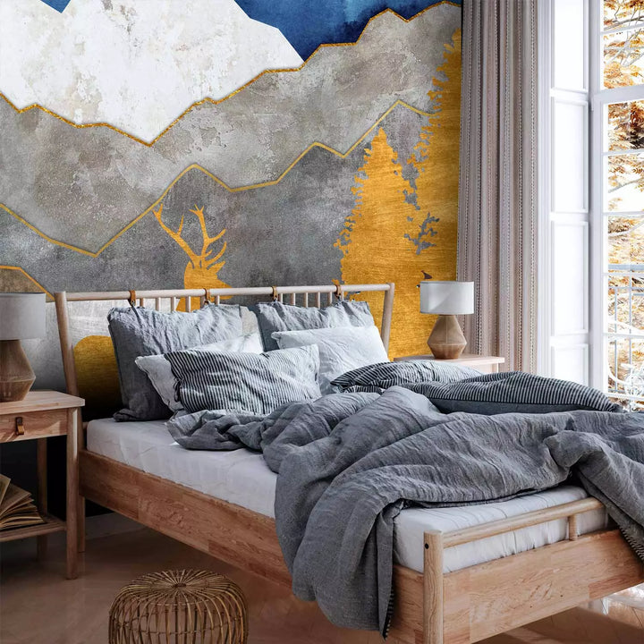 Fototapetes ar abstrakta kalniem - Zelta zeme - 146367 G-ART