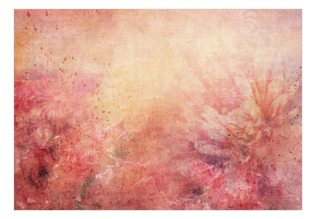 Fototapetes - Abstrakcija ar ziedu motīvu sarkanā krāsā - 138446 G-ART