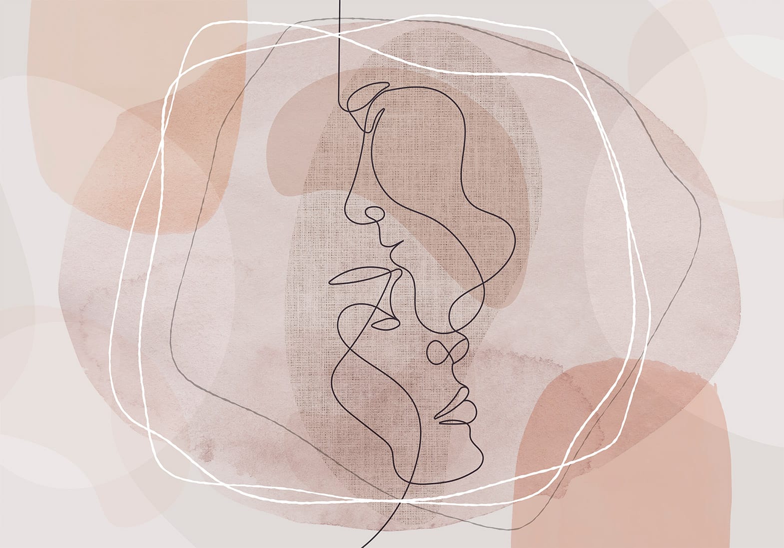 Fototapetes - Abstrakta mīlestība | lineāra kompozīcija krēmkrāsā G-ART