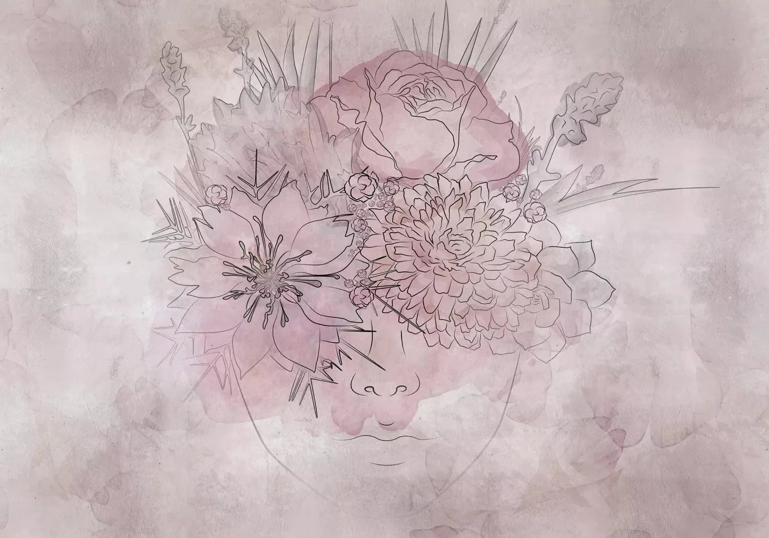 Fototapetes - Abstrakta pavasara dāma, rozā krāsā  G-ART