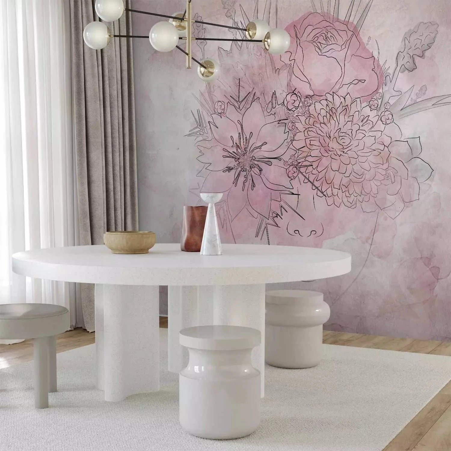 Fototapetes - Abstrakta pavasara dāma, rozā krāsā  G-ART