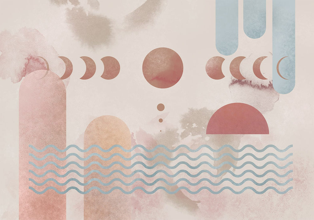 Tapetit – Abstrakti kuunpuutarha boho-tyylillä, 146016, beige Tapetenshop.lv