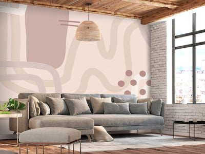 Wall Murals - Abstract shapes in beige, 142541 G-ART