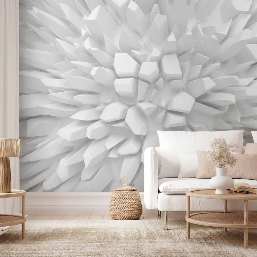 Fototapetes - Abstrakts ziedu motīvs gaišos pelēkos toņos | 160898 G-ART