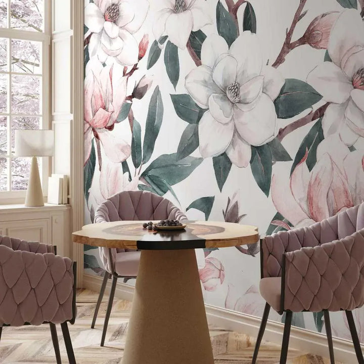 Fototapetes - Akvareļu magnolijas, 137262, 450x315 cm | Tapetenshop G-ART