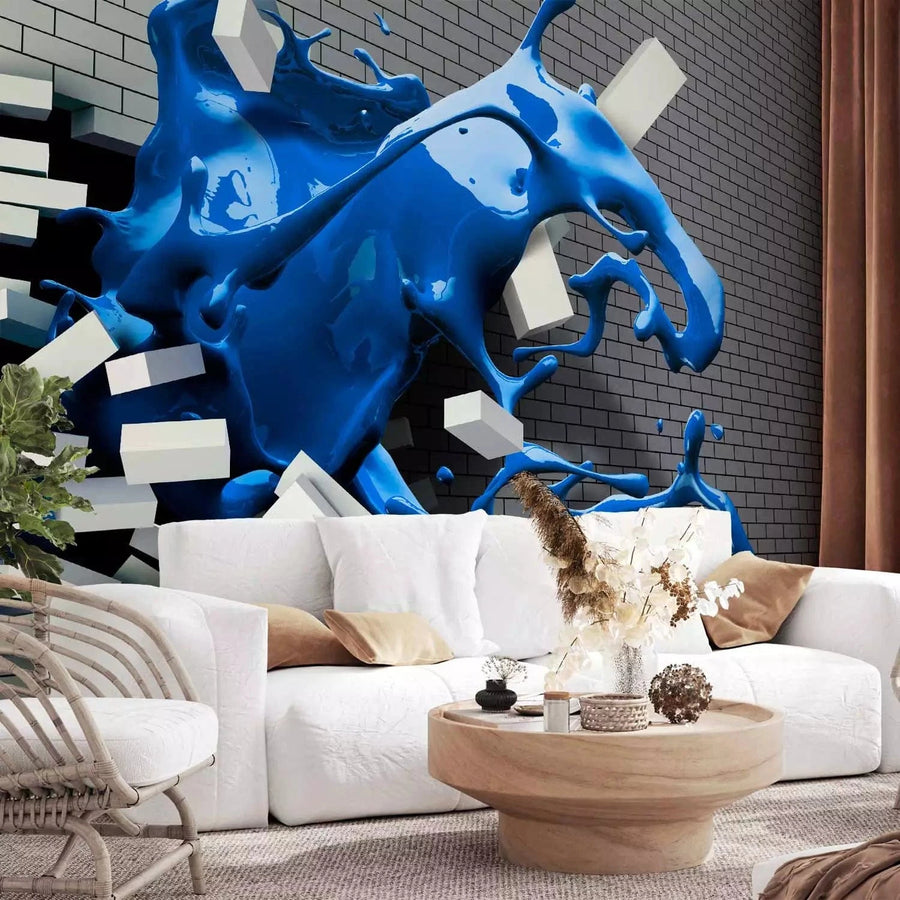 Fototapetes ar 3D ilūziju (pelēkā/zilā) - Safīra mūza, 60932 Tapetenshop.lv