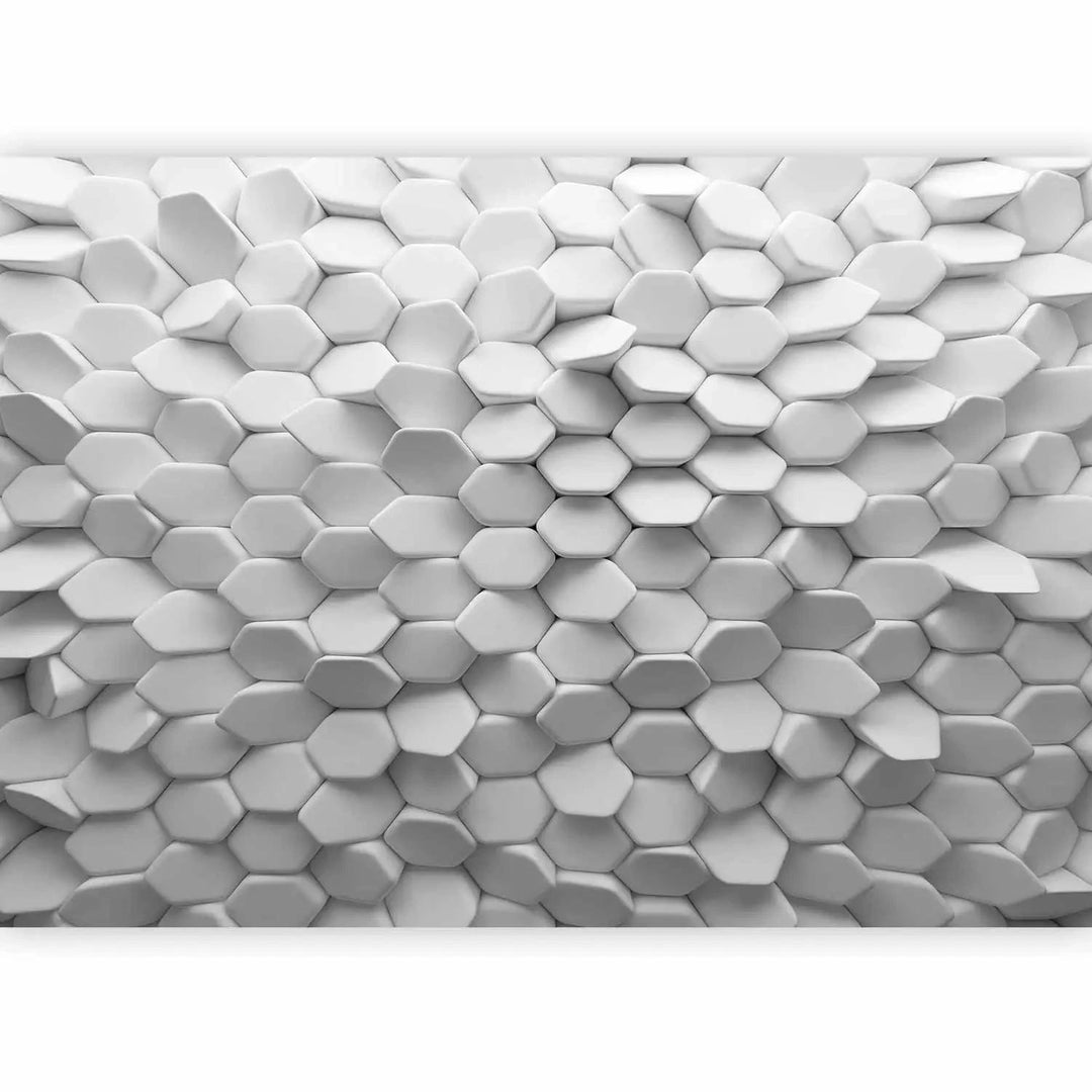 Fototapetes ar 3D optisku ilūziju - 3D balta puzzle, 92683 Tapetenshop.lv