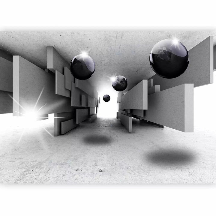 Fototapetes ar 3D optisku ilūziju pelēkos toņos, 65679 Tapetenshop.lv