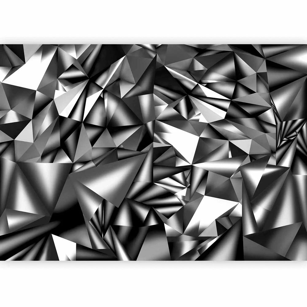 Fototapetes ar 3D optisku ilūziju - Sudraba ģeometrija, 93042 Tapetenshop.lv