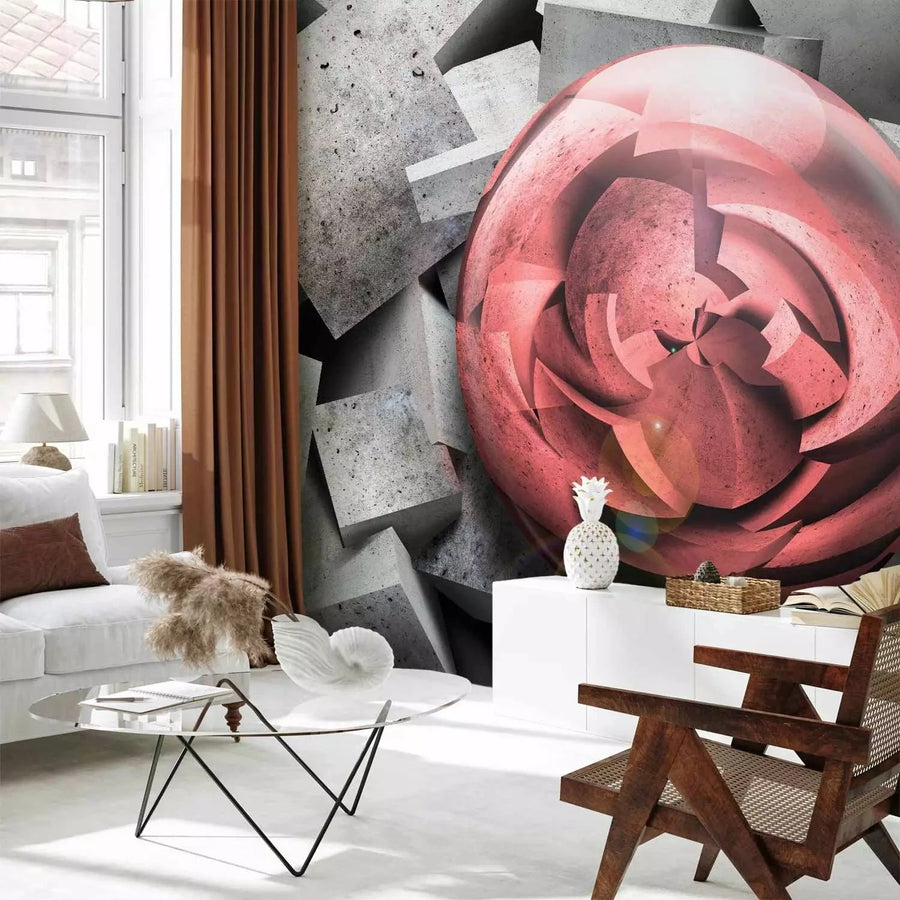 Fototapetes ar 3D rakstu - Abstraktā roze, 60968 Tapetenshop.lv