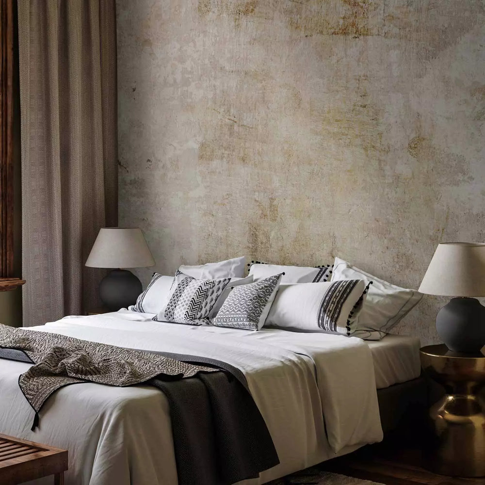 Fototapetes - Scandi boho vienkrāsains fons ar bēša krāsas rakstu G-ART