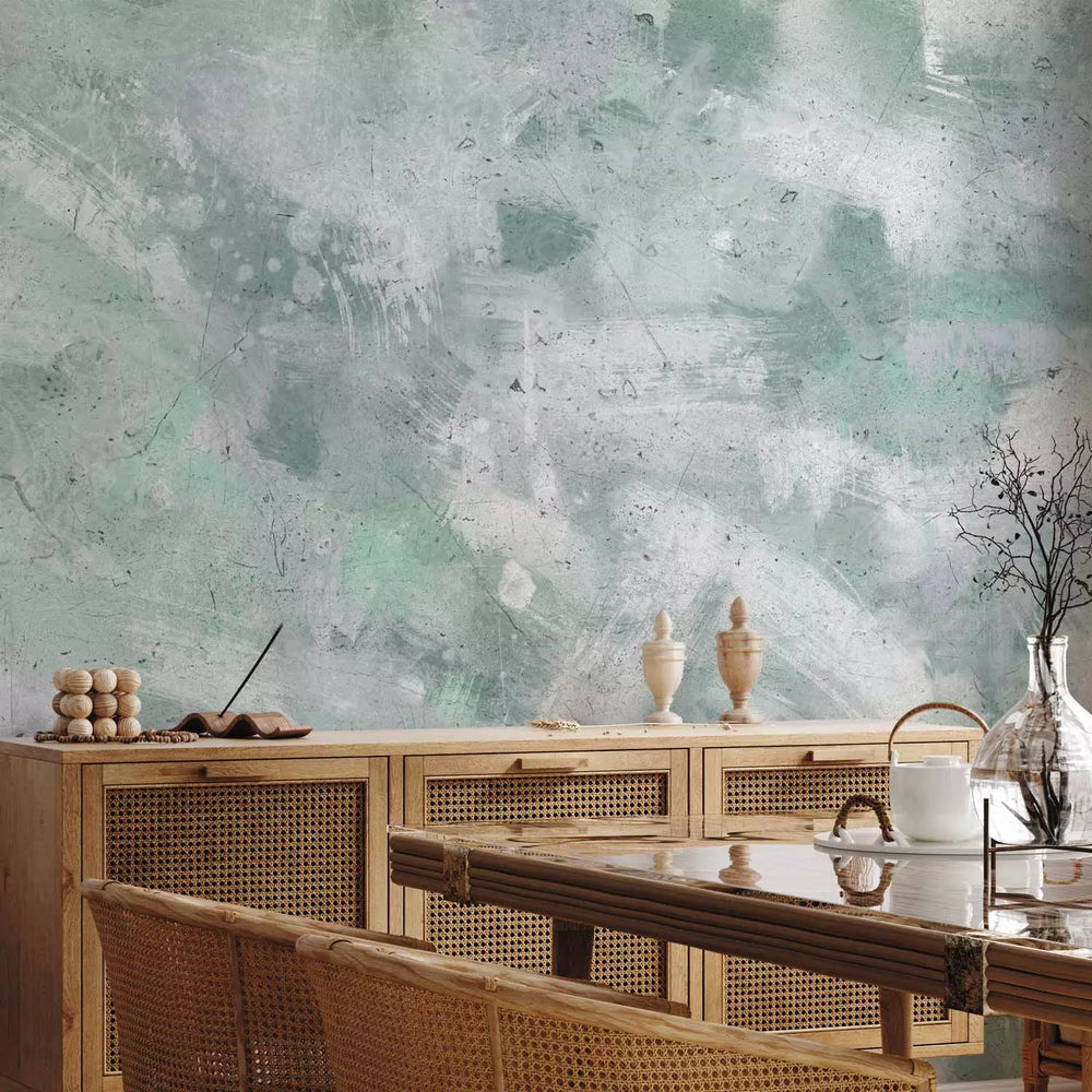 Fototapetes ar abstrakciju - Piparmētru abstrakcija - gaiši tirkīzā G-ART