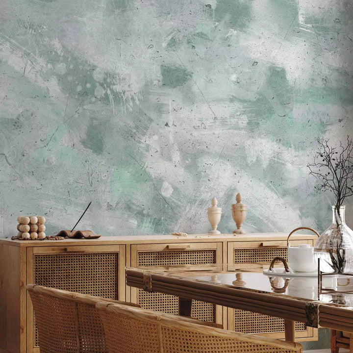 Fototapetes ar abstrakciju - Piparmētru abstrakcija - gaiši tirkīzā G-ART