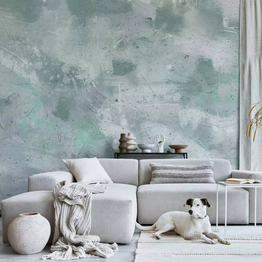 Fototapetes ar abstrakciju - Piparmētru abstrakcija - gaiši tirkīzā G-ART