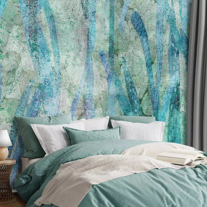 Fototapetes ar abstrakciju tirkīzā krāsā - Šķidrā daba - 135562 G-ART