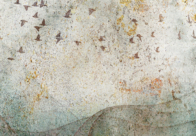 Wall Murals with abstraction and birds - Bird Path, 142702 G-ART