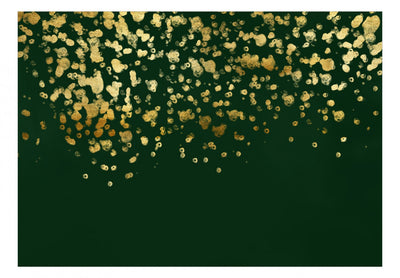 Fototapetes ar abstrakciju zeltā un zaļā krāsā - Zelta pilieni, 143748 G-ART