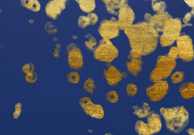 Fototapetes ar abstrakciju zeltā un zilā krāsā - Zelta pilieni, 143749 G-ART