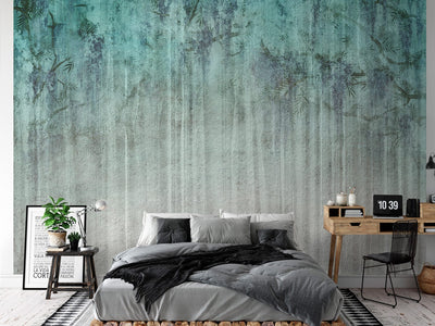 Wall Murals with abstract nature pattern - Turquoise memories, 142803 G-ART