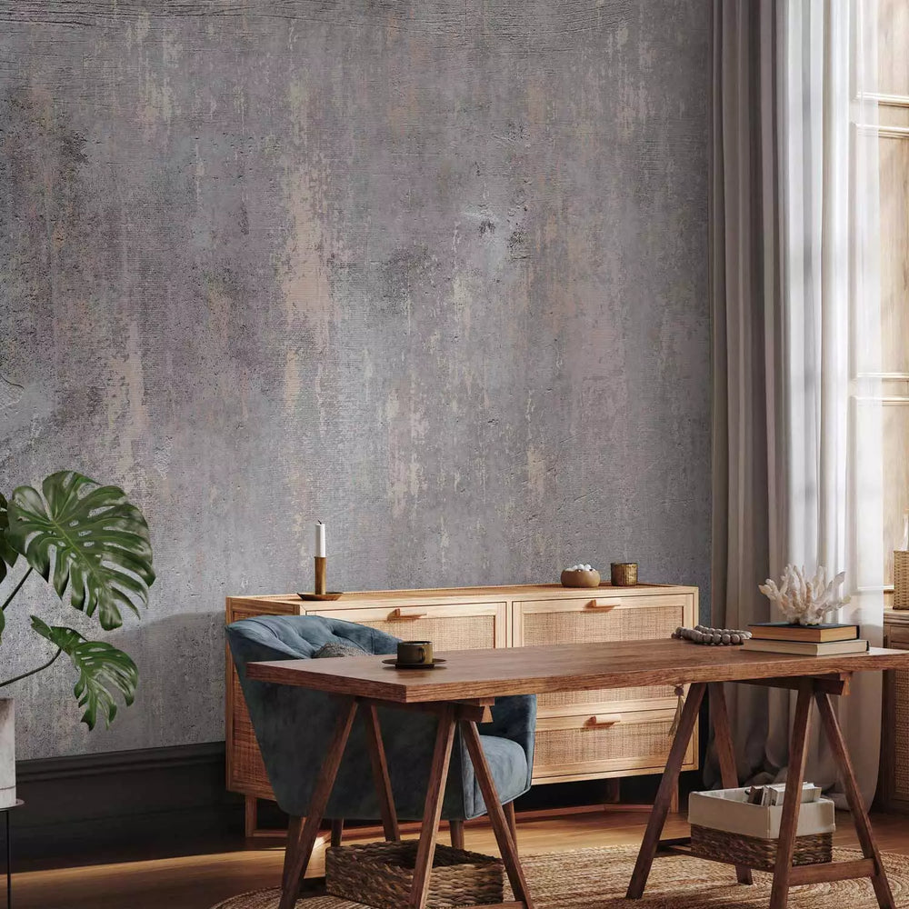 Fototapetes - gaiši pelēka betona tekstūras fons ar zelta mirdzumu G-ART