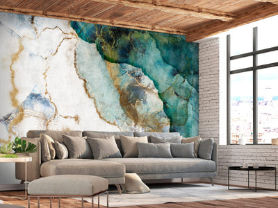 Wall Murals with abstract background - Turquoise Melancholy, 142953 G-ART