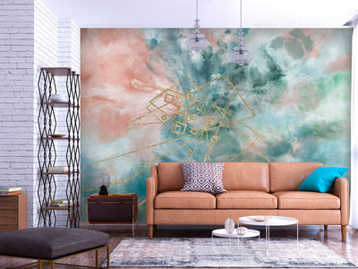 Wall Murals with abstract background - Golden reflections, 142631 G-ART