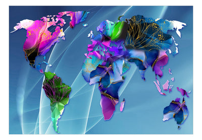 Wall Murals with abstract world map - Colours of the World, 142989 G-ART