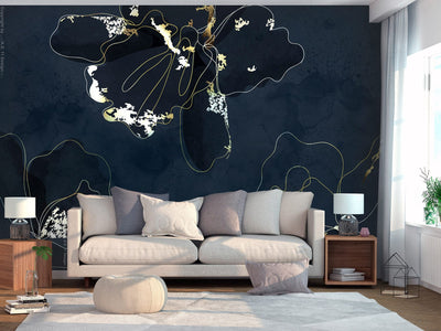 Wall Murals with abstract pattern on dark background - Golden Beauty, 142577 G-ART