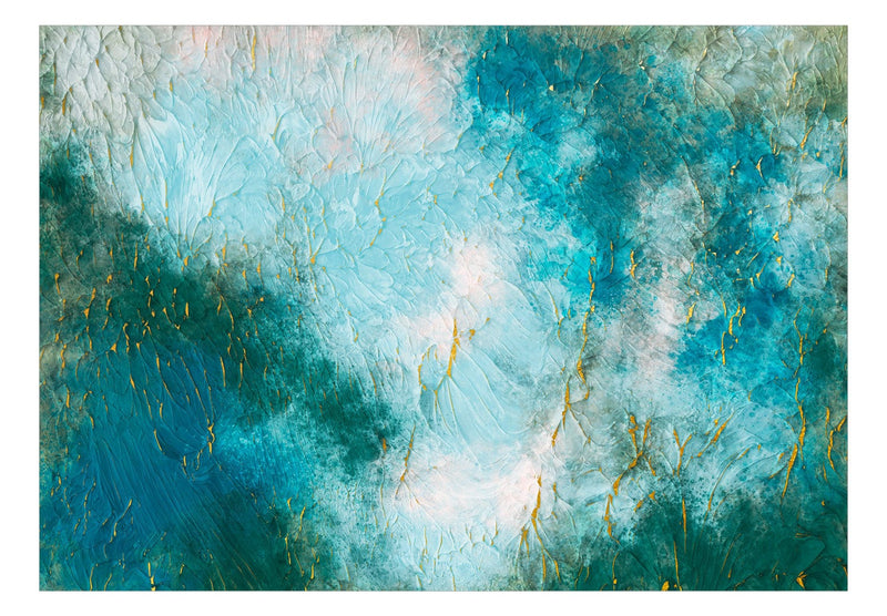 Fototapetes ar abstrakta rakstu zilos toņos - Apzeltīta siena, 142647 G-ART