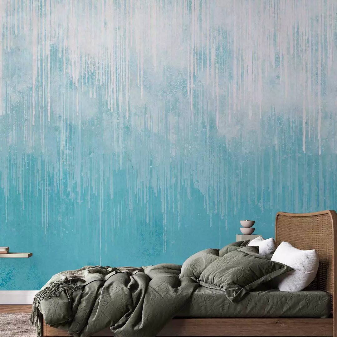 Fototapetes ar abstrakta rakstu zilos toņos - Lietus -142633 G-ART