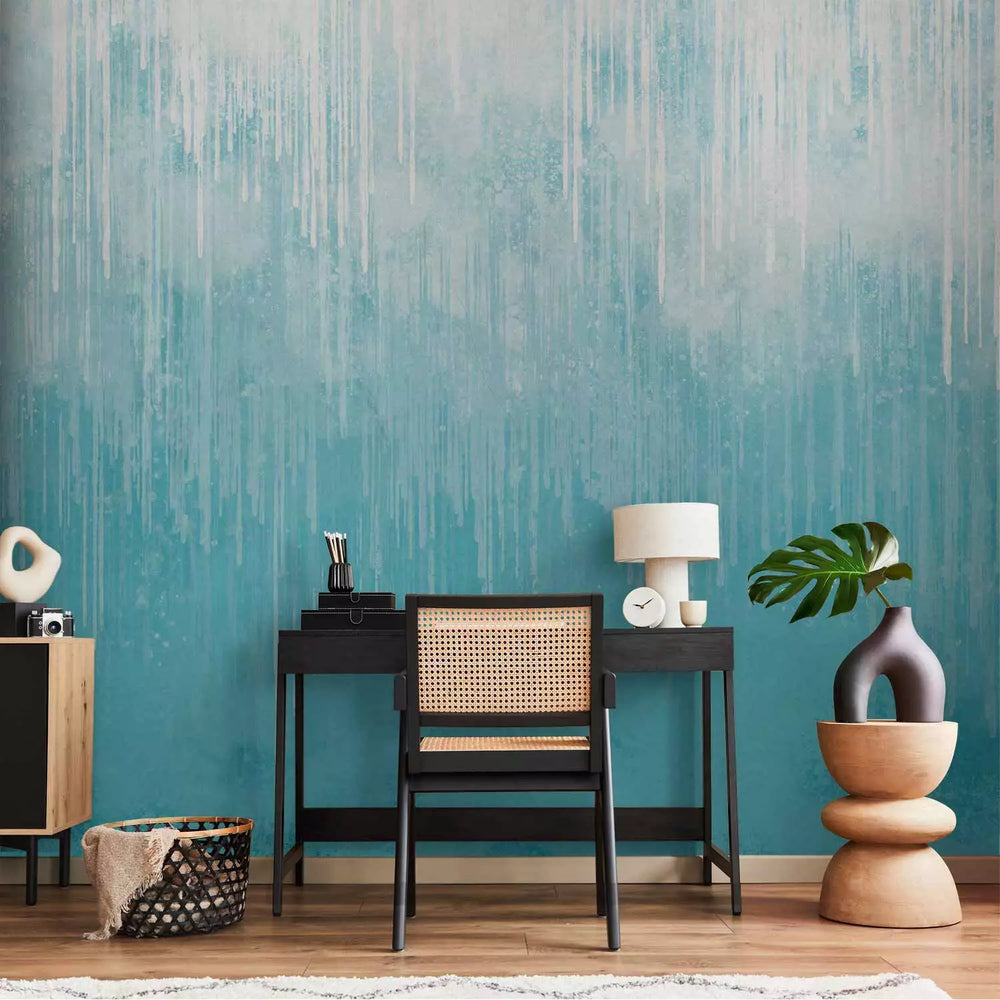 Fototapetes ar abstrakta rakstu zilos toņos - Lietus -142633 G-ART