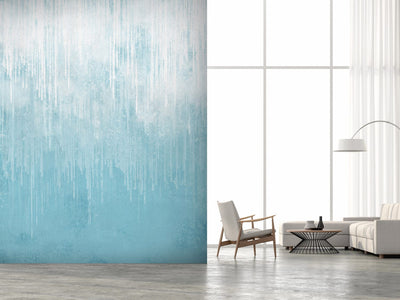 Wall Murals with abstract pattern in blue shades - Rain, 142633 G-ART