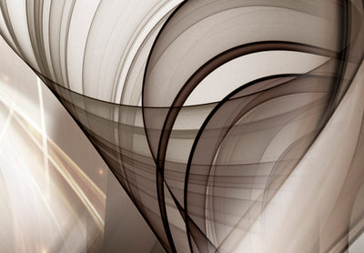 Wall Murals with abstract wavy geometric background in brown, 143157 G-ART