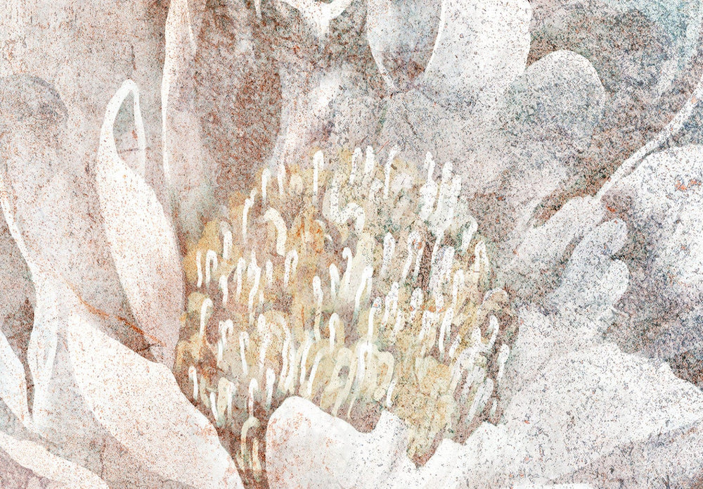 Fototapetes ar abstrakta ziediem - Zīda ziedi, baltā un rozā, 142700 G-ART