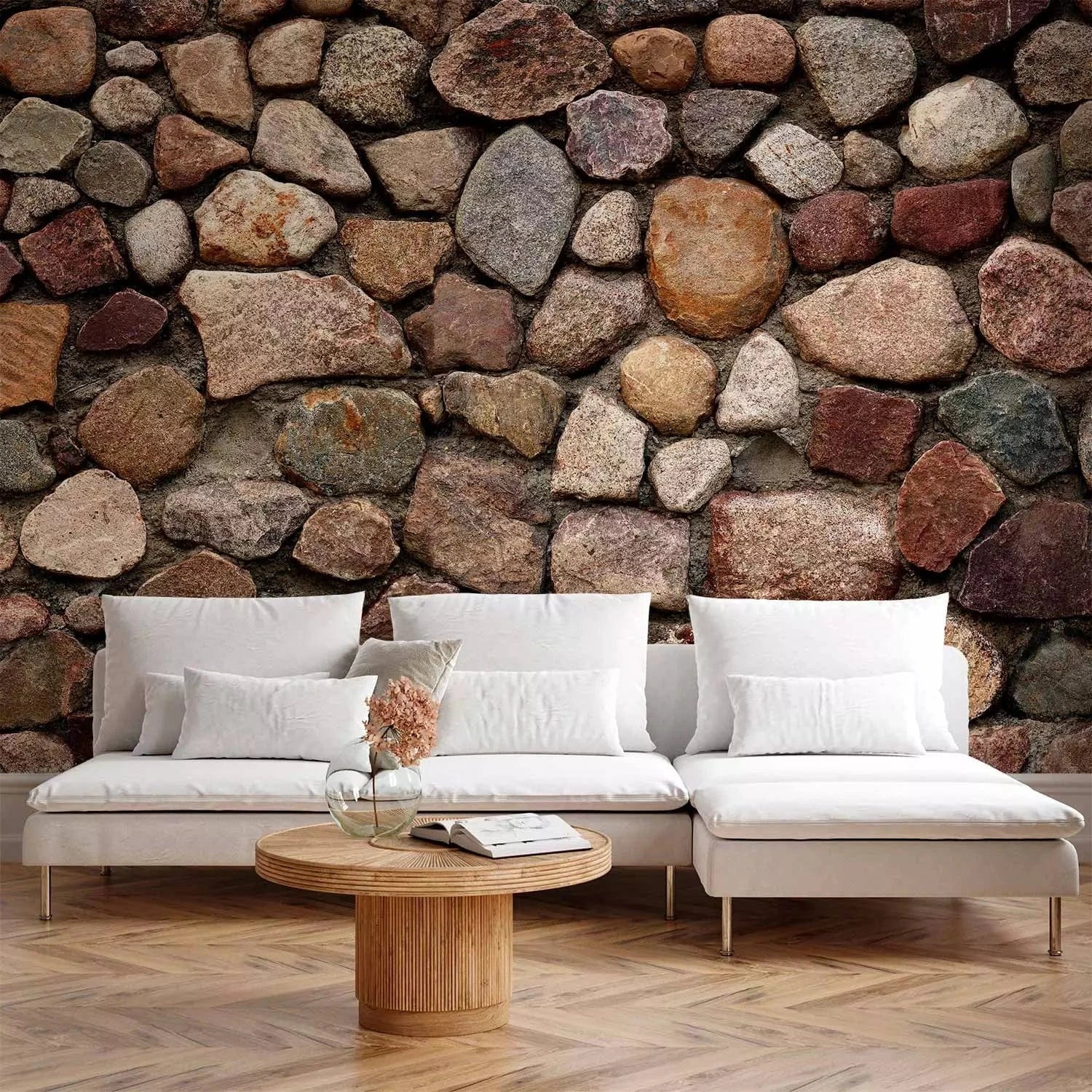 Fototapetes ar akmens imitāciju brūnos toņos G-ART